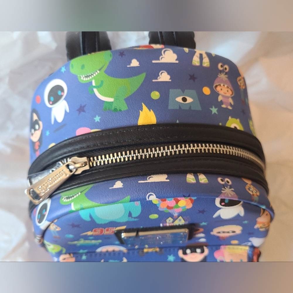 Loungefly Disney Pixar Chibi Characters Mini Backpack, Blue - Picture 3 of 12